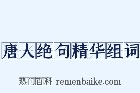 唐人绝句精华组词是什么意思的图片